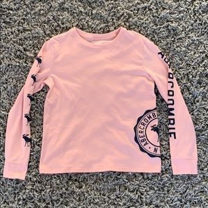 Abercrombie kids pink long sleeve graphic tee